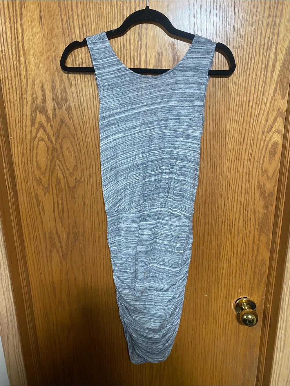 Sleeveless Gray Midi Dress - Casual Knit Bodycon